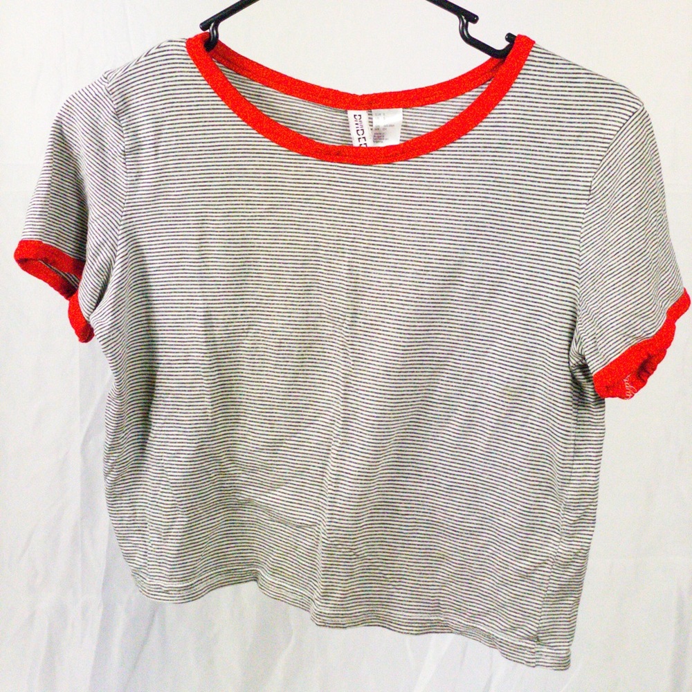 H&M pin striped crop top